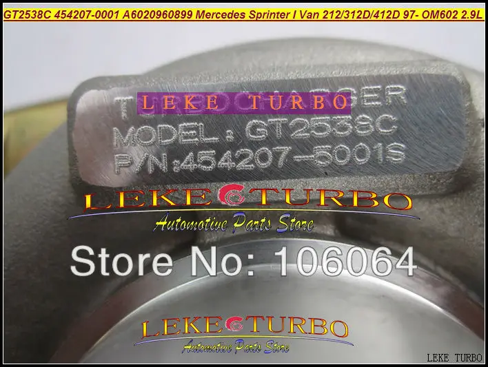 GT2538C 454207-0001 6020960899 For Mercedes-PKW Sprinter I Van 212D 312D 412D 2.9L OM611 141HP 2000-2006 turbocharger - (3)