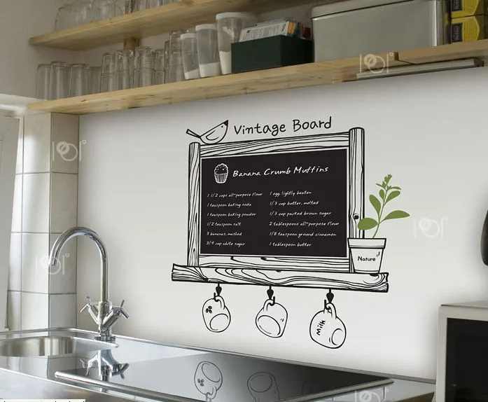 free shipping modern romance kitchen chalkboard decal blackboard blackboard sheet for wall