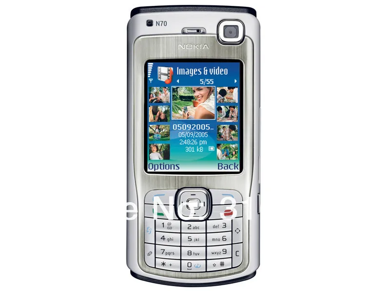 Refurbished phone Nokia n70 Cell Phone Wholesale One Year Warranty silver 3