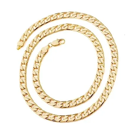 wholesale Free shipping gift splendid 14k yellow gold GF necklace solid chain 23.6inch