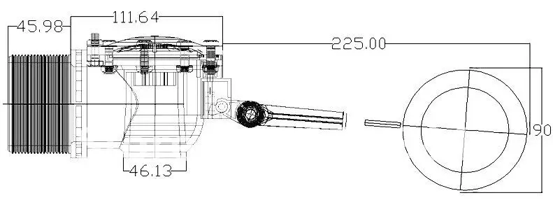 2"1/2 plastic float valve, big size plastic ball cock,  floating valve for water tank, remote control float valve