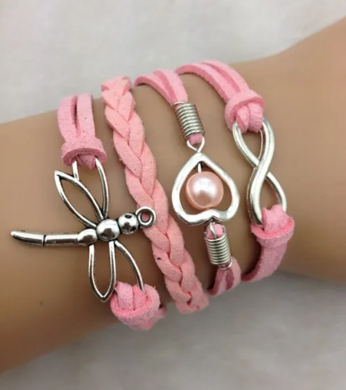 infinity bracelet, heart shaped pearls bracelet,wedding bracelet dragonfly bracelt,for christmas gift  3208