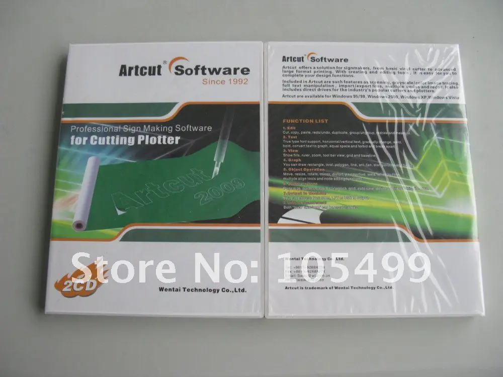 NEW Original ARTCUT 2009 Vinyl Cutter Cutting Plotter Vinyl Sign making software 