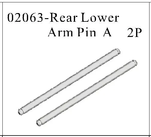 02063 Rear Lower Arm Round Pin -A *2P HSP 1/10th EP Car Parts 94103/94107/94111/94112/94115