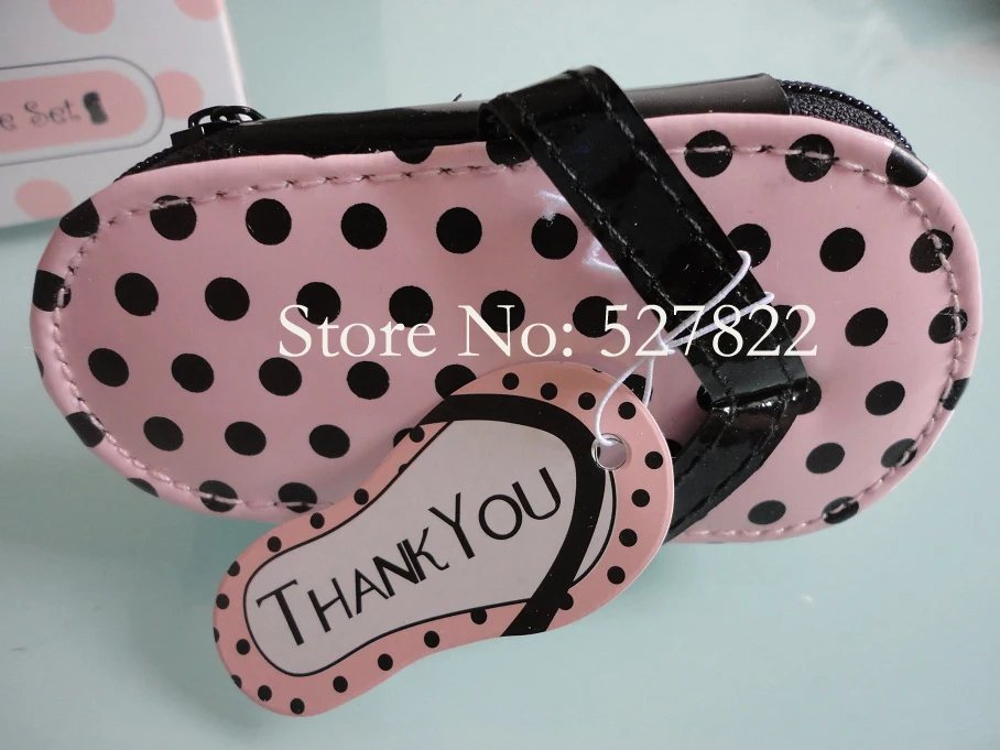 Free Shipping 20set Vogue Pink Polka Purse Slipper...ming Kit2