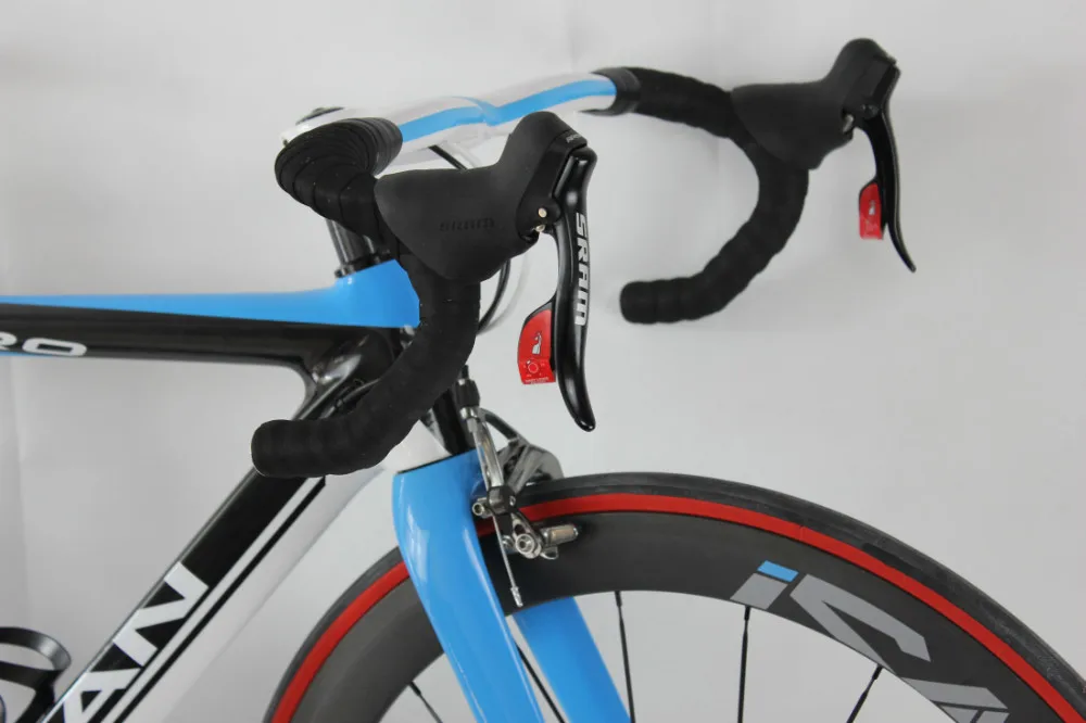 Perfect ICAN Carbon aero road bike blue 7.3kg completed bike 50mm clincher wheels bicycle AERO007 5