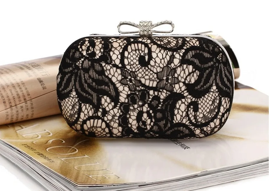 black lace clutch bag