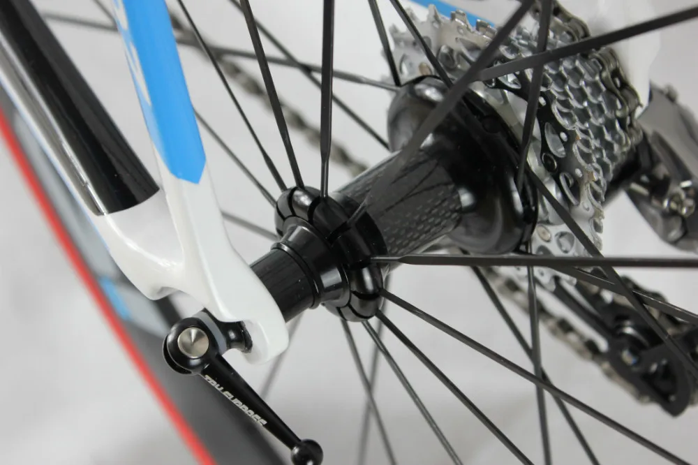 Discount ICAN Carbon aero road bike blue 7.3kg completed bike 50mm clincher wheels bicycle AERO007 3