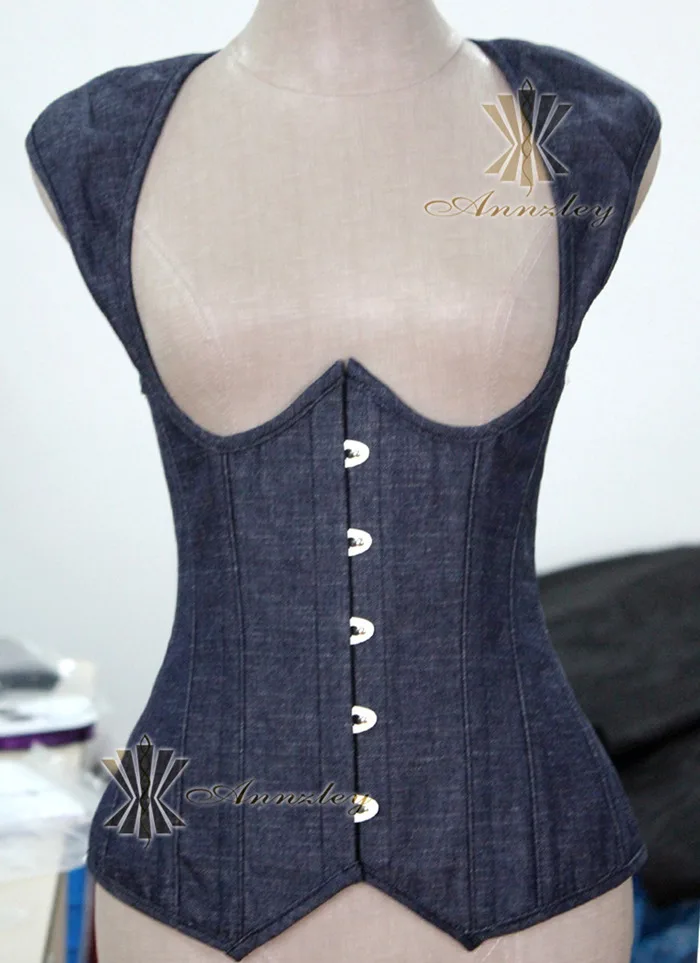 Sexy Back Lacing Up Jeans Strap Underbust Corsets For Waist Training (1).jpg