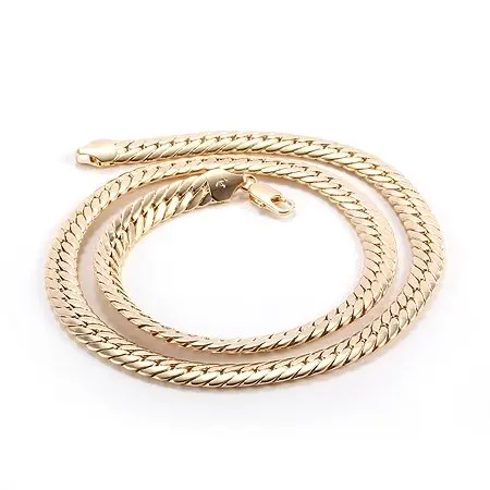 Heavy 84G splendid men's 18k yellow solid gold GF snakeskin necklace chain 23.6