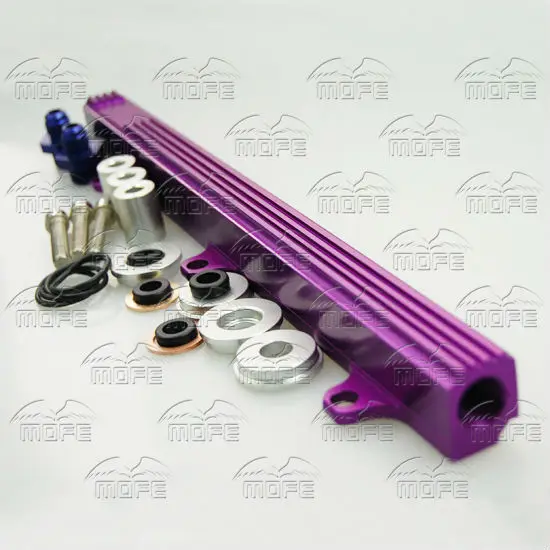 Aluminum Top Feed Injector Fuel Rail For Honda Civic B16 B18 B Series 1988 2000 Purple fuel rail for Honda B16 (5)