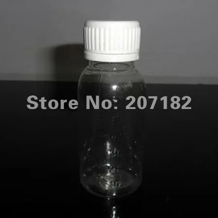 Free shipping (200sets/lot)60ml PET transparent round safety cap bottle with scale,graduated bottle,plastic bottle,liquid bottle