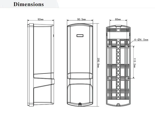 Photoelectric 3 Beams Detector Active Infrared Detector Outdoor 150m/Indoor 240m - Famidy.com