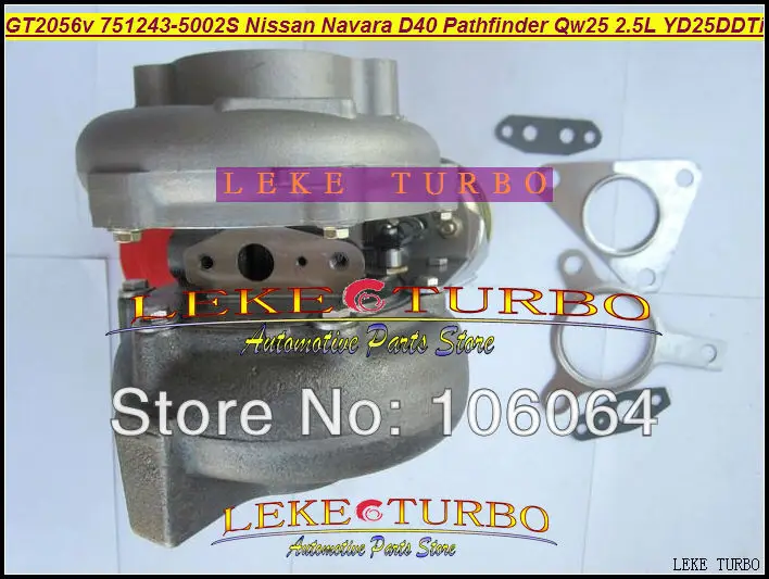 GT2056V 751243-5002S 14411-EB300 Turbo Turbocharger For Nissan Navara D40 Pathfinder QW25 2005- 2.5L DI YD25DDTi 174HP (1)