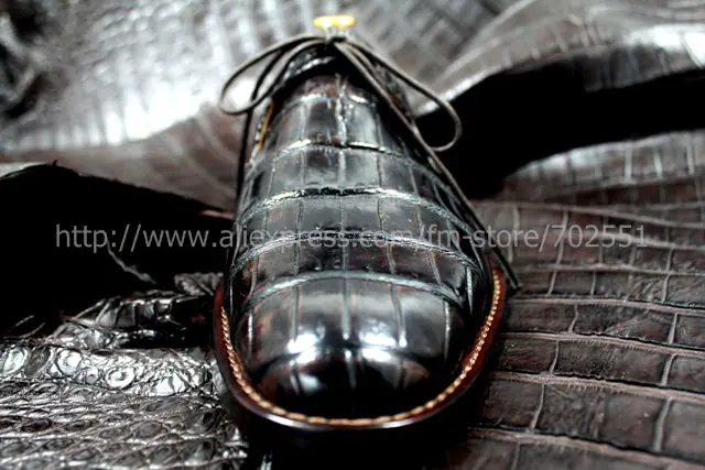 Free shipping custom handmade AMERICAN ALLIGATOR SKIN leather men's shoe No.CR1 goodyear welt