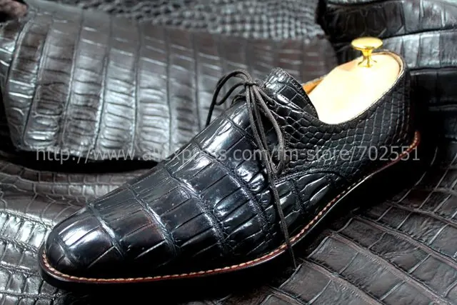 Free shipping custom handmade AMERICAN ALLIGATOR SKIN leather men's shoe No.CR1 goodyear welt