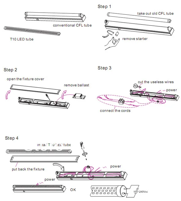 install information of led tube lamps(2010.10.10)
