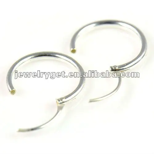 Aoloshow 925 Sterling Silver Small Endless Hoop Earrings For Sterling Silver Small Endless Hoop Earrings For Cartilage Nose And Lips 38 Inch Diameter