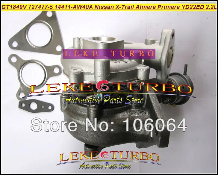 GT1849V 727477-0005 727477-5007S 727477 14411-AW40A NISSAN X-Trail T30 Almera Primera 2003-05 YD22ED YD1 2.2L 136HP Turbocharger (2)