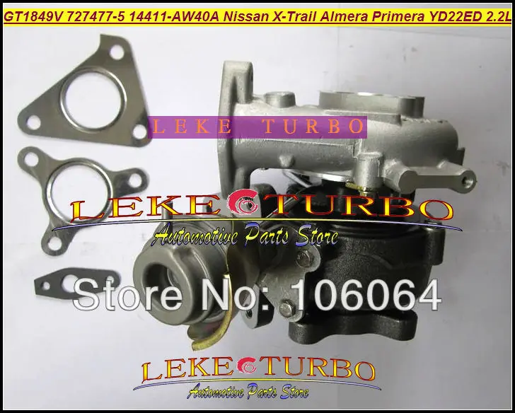 GT1849V 727477-0005 727477-5007S 727477 14411-AW40A NISSAN X-Trail T30 Almera Primera 2003-05 YD22ED YD1 2.2L 136HP Turbocharger (3)