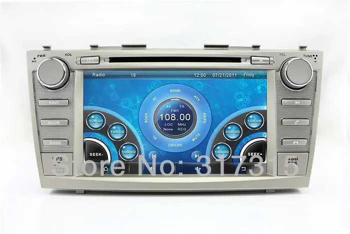 Excellent 8" 2-Din Car DVD Player for Toyota Camry 2007-2011 with GPS Navigation Radio Bluetooth TV Map USB SD AUX Stereo Audio Video 2