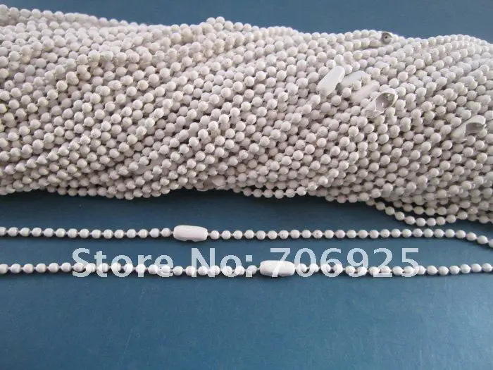 Free shipping Wholesale  2.0mm 27inch White ball chain necklace with matching connector 30pcs/lot