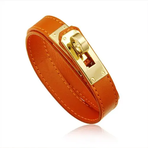 Forefront Vogue Designer Orange Cowhide Leather Bracelets Gold We Are An Original Manufacturer Of Fine Jewelry Any Material Design Including Necklaces Rings Bracelets Bangles Earrings Cuff Links Hey Holder