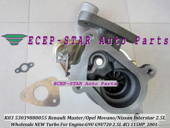 TURBO K03 53039700055 53039880055 Turbocharger For nissan Interstar Renault Master Opel Movano 2.5L dCi 115HP G9U G9U720 (2)