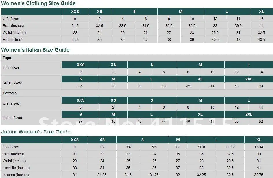 g2000 slim fit size chart
