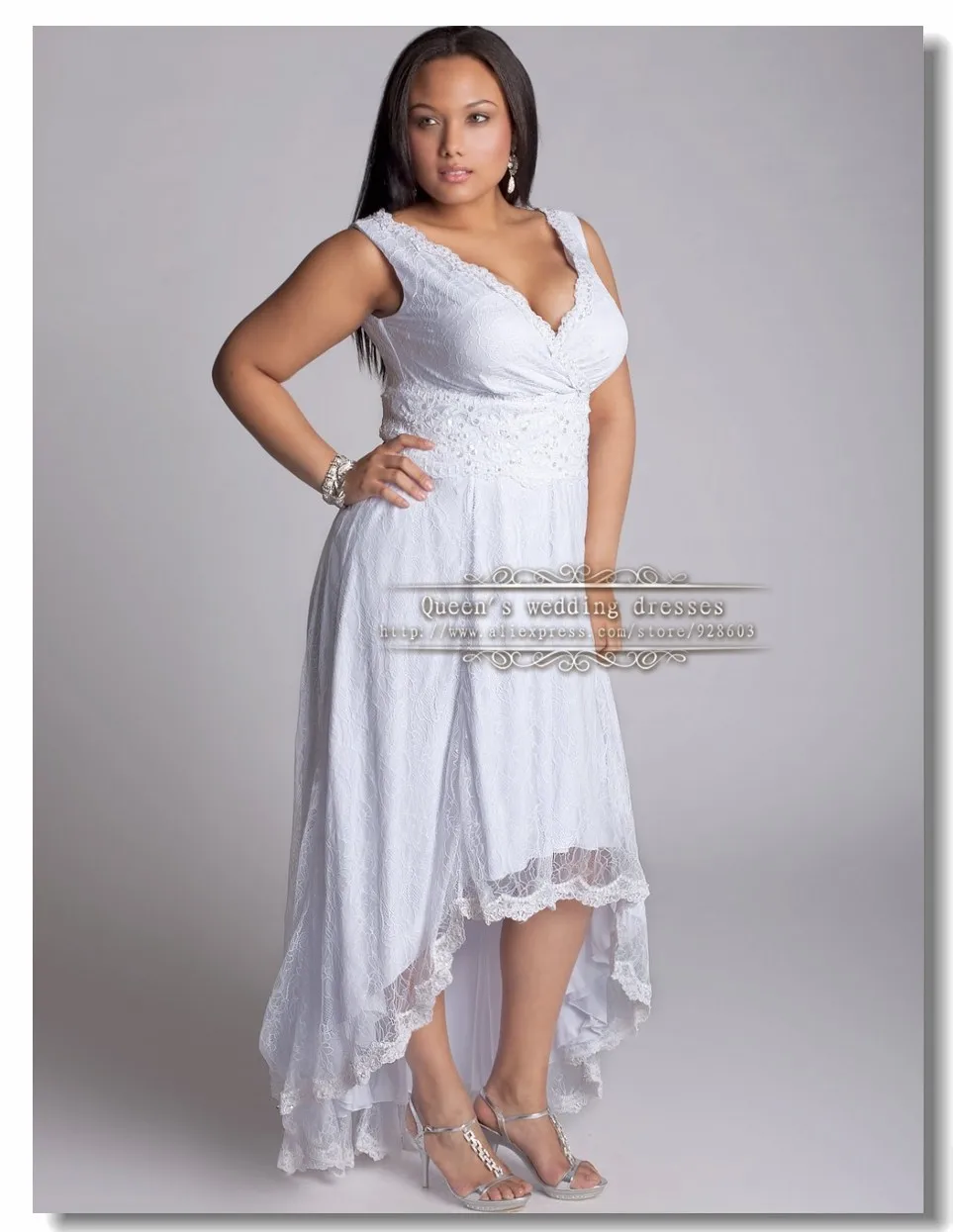 plus size wrap wedding dress