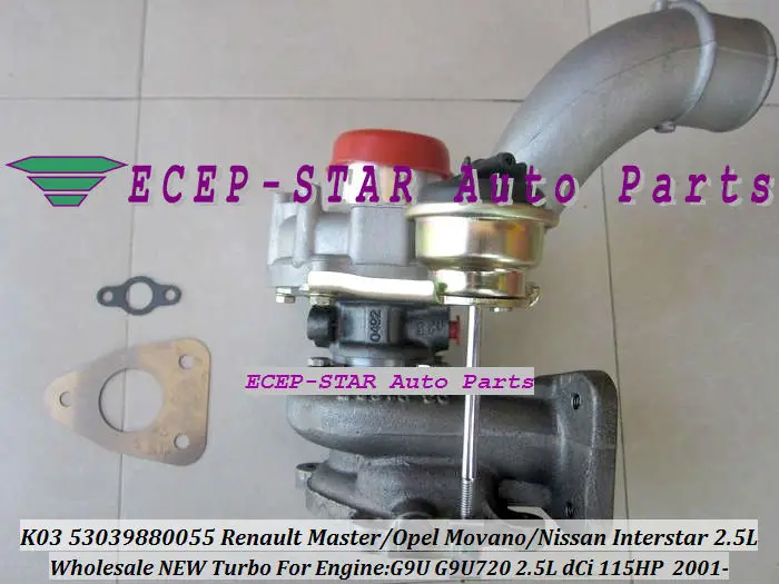 TURBO K03 53039700055 53039880055 Turbocharger For nissan Interstar Renault Master Opel Movano 2.5L dCi 115HP G9U G9U720 (5)