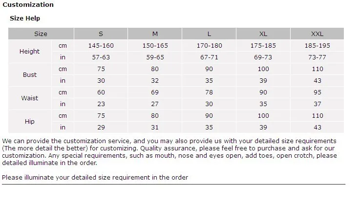 costumesize