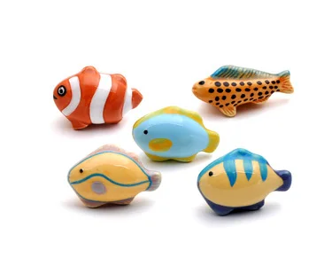 Free Shipping 10pcs Fish Series Ceramic Children Room Cabinet Pull