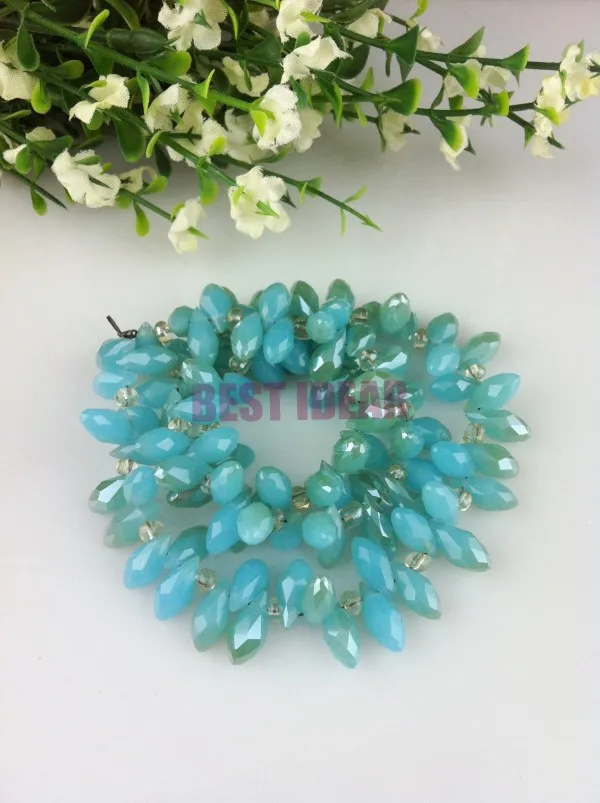 12mm Blue 200 x Faceted Glass Drop Beads