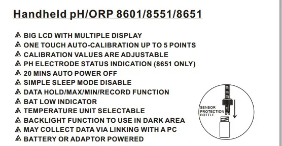 HOT SALE! Water Quality Analyzers pH meter AZ8551 pH / ORP meter