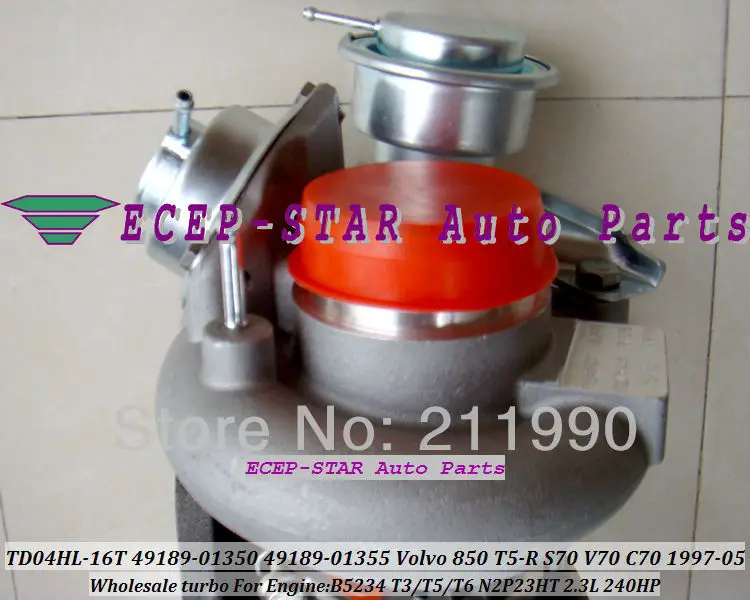 TD04HL-16T 49189-01350 49189-01355 VOLVO 850 T5-R S70 V70 C70 1997-05 240HP engineB5234T5 T3 T6 N2P23HT 2.3L turbocharger (3)