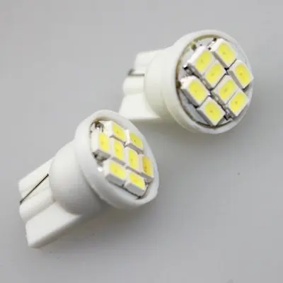Pinball LED Bulbs 50pcs T10 1206 WHITE #906 "Ultra Bright" 8LED 12v Wedge 8Smd 