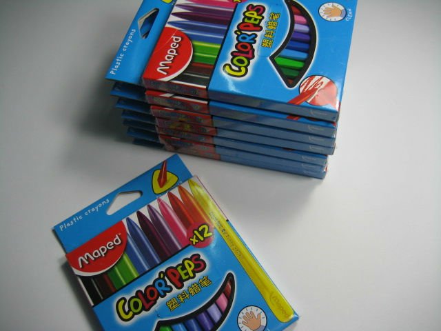 Maped 862011 boxed plastic crayons (12 colors), wax crayon , Wholesale and retail