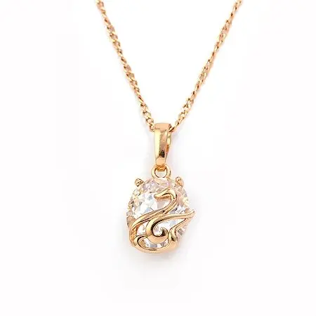 Fashion Jewelry Set ,Swan Zircon 18K Yellow Gold Jewelry Set,18K Necklace, Earrings Bracelet Set ,18K Gold Set ,Gold Set
