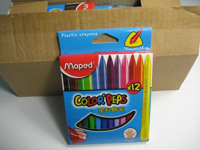 Maped 862011 boxed plastic crayons (12 colors), wax crayon , Wholesale and retail