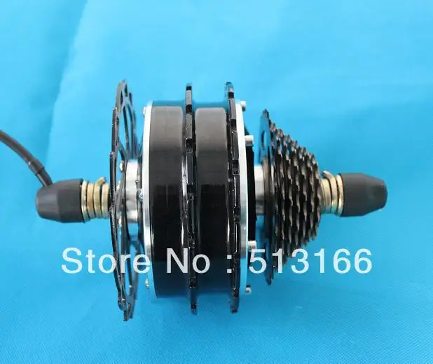 Cheap High Speed 24V 36V 48V 350W Ebike Brushless Gearless Mini Hub Motor Rear Wheel With 7 Speed Gear Hub Dropout 135mm 6