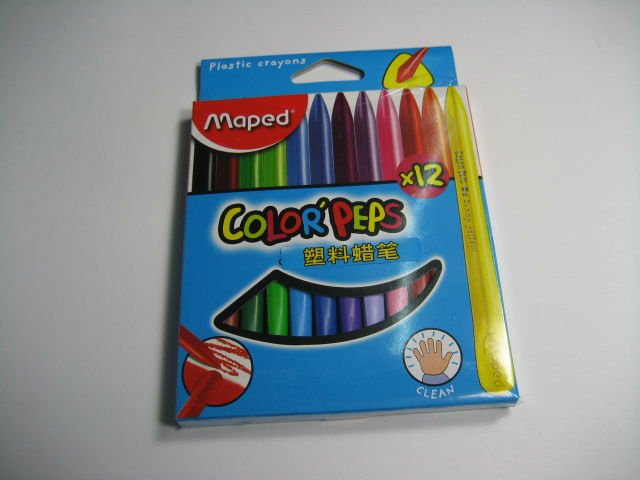 Maped 862011 boxed plastic crayons (12 colors), wax crayon , Wholesale and retail
