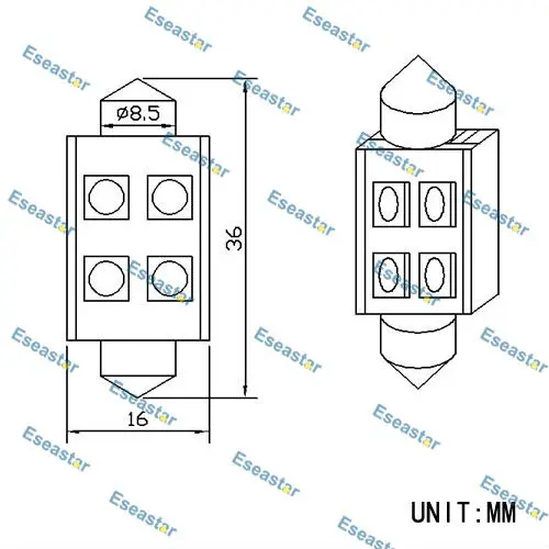 ESEASTAR-C5W-4-LED-SMD5050-36MM-SIZE-SINK
