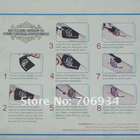 Wholesale glitter tattoo kit 4 Colors Supply Kit  Body Painting Tattoo Deluxe Kit Body Art Kit BALK4