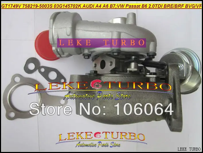 GT1749V 758219-5003S 758219 03G145702K Turbo Turbocharger For AUDI A4 B7 VW Volkswagen Passat B6 2.0L TDI 2004- BRE BRF BVG BVF 140HP (3)