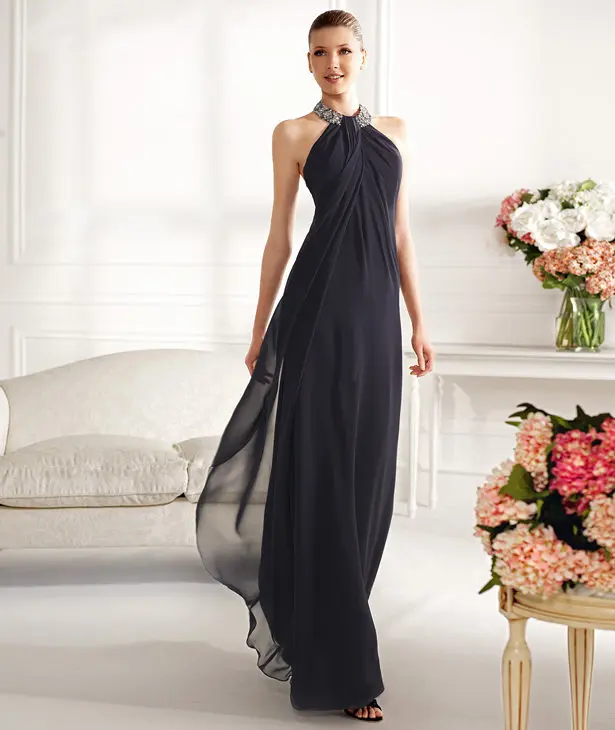 Simple but Elegant Halter Crystal Black 