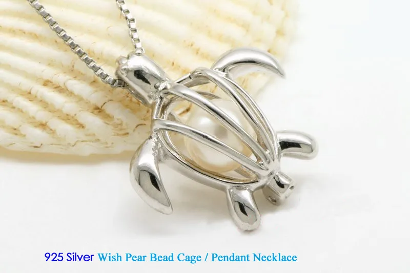   Wish Pear Bead Cage Pendant Necklace