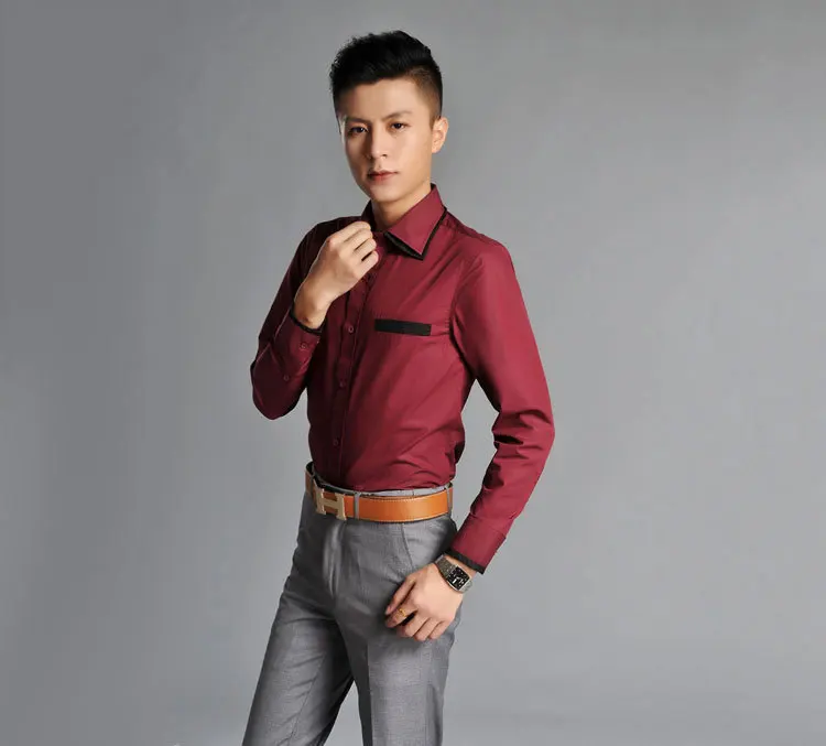 Special wine red double collar shirt men male Slim casual long sleeved  wedding marriage iron shirts slim fit casual men|double collar shirt  men|double collar shirtsshirt slim - AliExpress