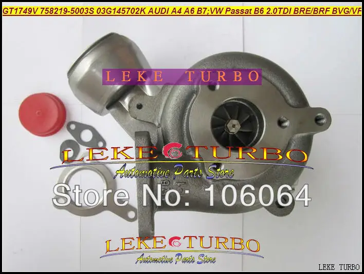 GT1749V 758219-5003S 758219 03G145702K Turbo Turbocharger For AUDI A4 B7 VW Volkswagen Passat B6 2.0L TDI 2004- BRE BRF BVG BVF 140HP