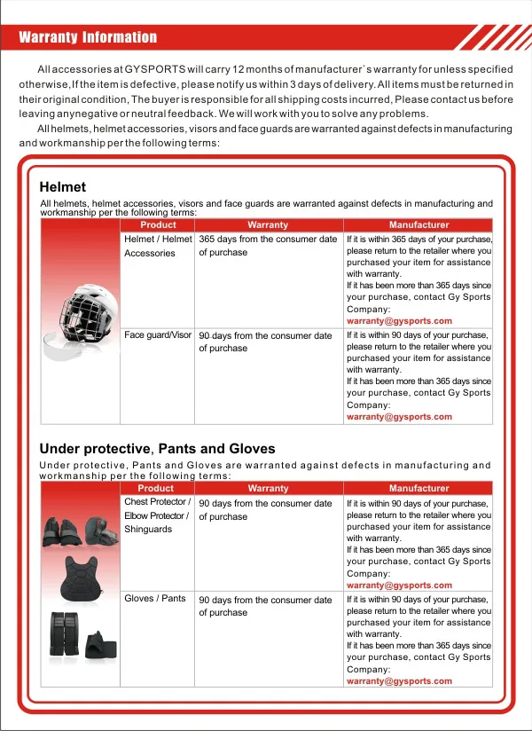 warrany information